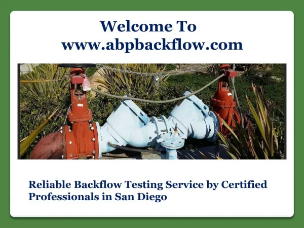 Reliable Backflow Testing Service