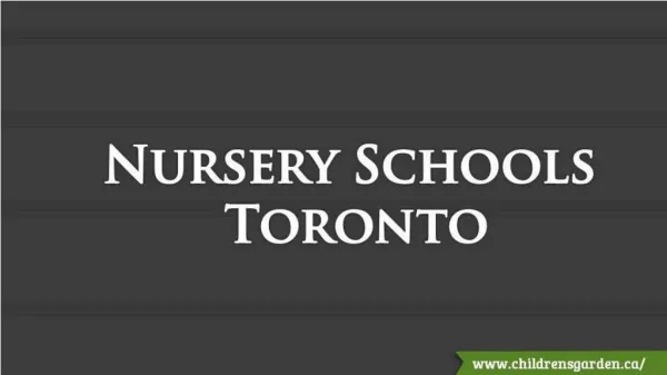 Nursery Schools Toronto