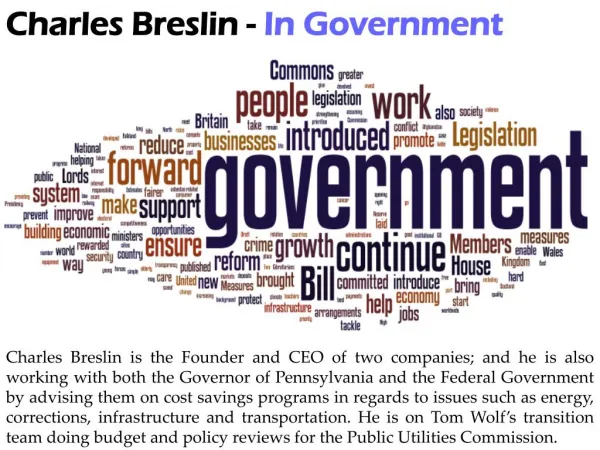 Charles Breslin - In Government