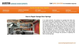 How to Repair Garage Door Springs - slide 1