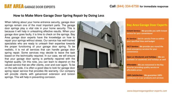 How to Make More Garage Door Spring Repair by Doing Less