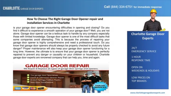 How To Choose The Right Garage Door Opener repair and instal