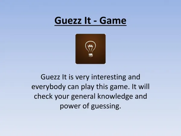 Guezz It - Best Guessing Game for Entertainment & Knowledge