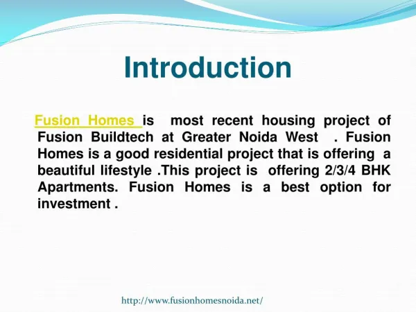 Fusion Homes Greater Noida