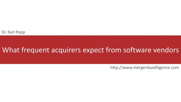What frequent acquirers expect from software vendors