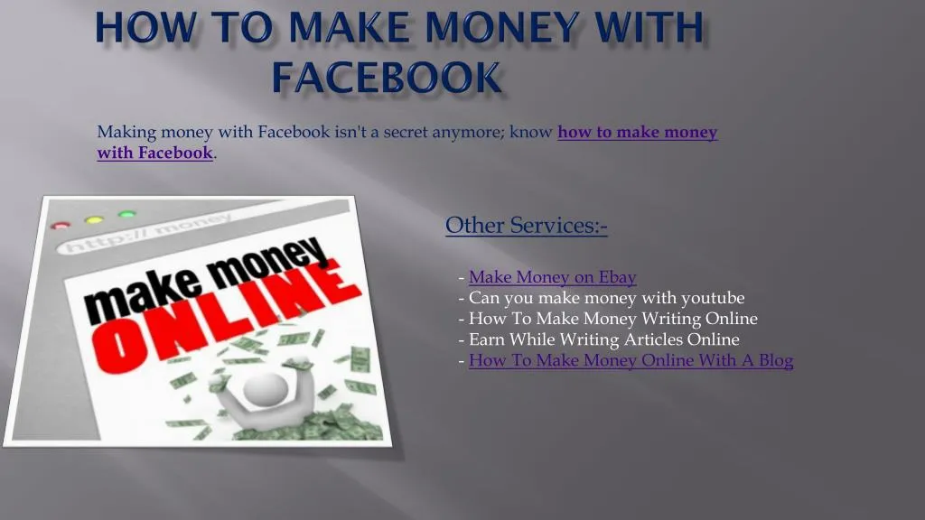 how to make money with facebook
