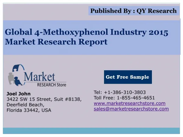 Global 3-Methoxyphenol Industry 2015 Market Analysis Survey