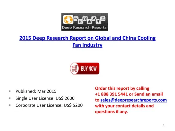 China and World Cooling Fan Market Analysis Report Forecasts