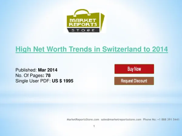 Switzerland High net Worth Market Trends