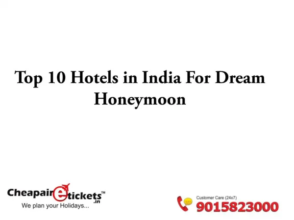 Top 10 Hotels in India for Dream Honeymoon