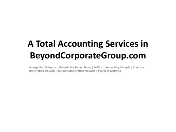 A Total Accounting Services in BeyondCorporateGroup.com