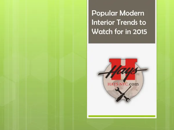 Popular Modern Interior Trends to Watch for in 2015