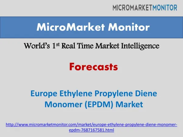 Europe Ethylene Propylene Diene Monomer (EPDM) Market-Report