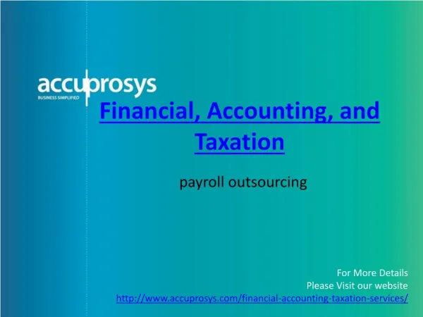 Financial, Accounting and Taxation Services - Accuprosys