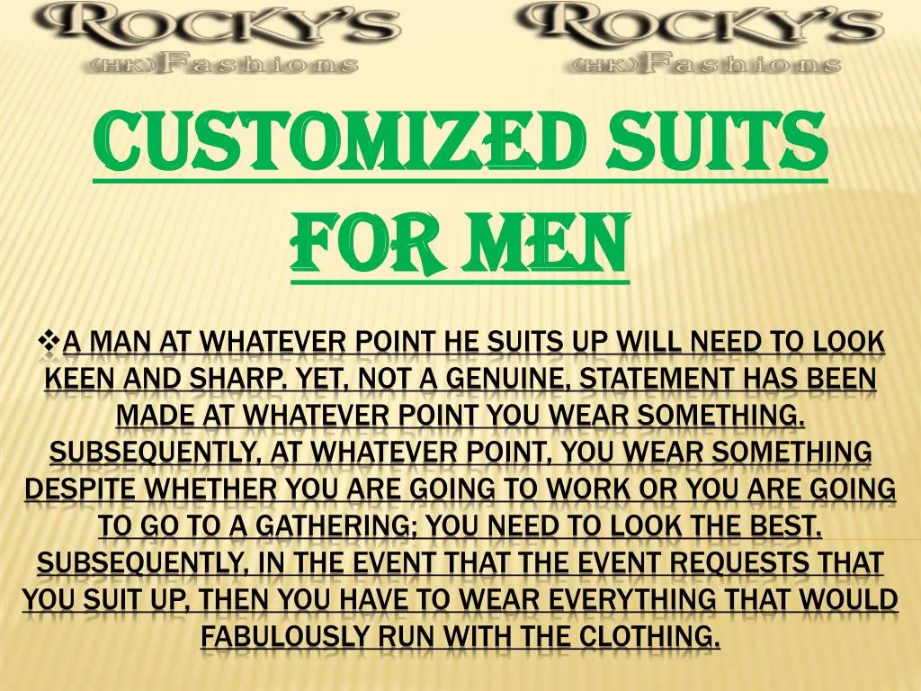 customized suits for men