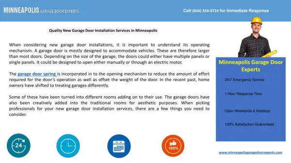 Quality New Garage Door Installation Services in Minneapolis