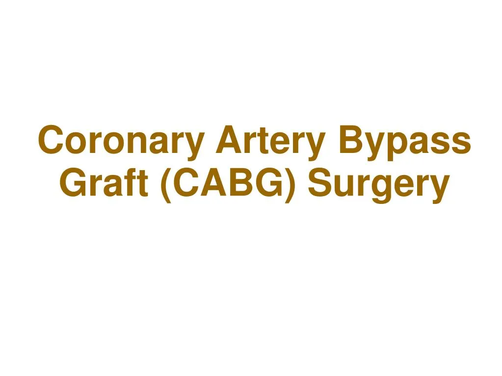 coronary artery bypass graft cabg surgery