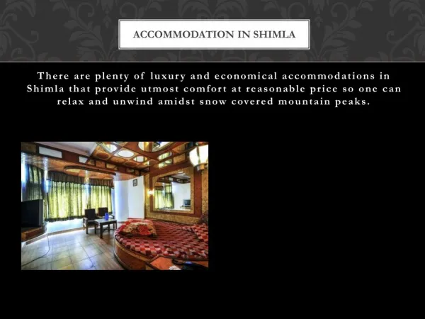 Accommodation in shimla