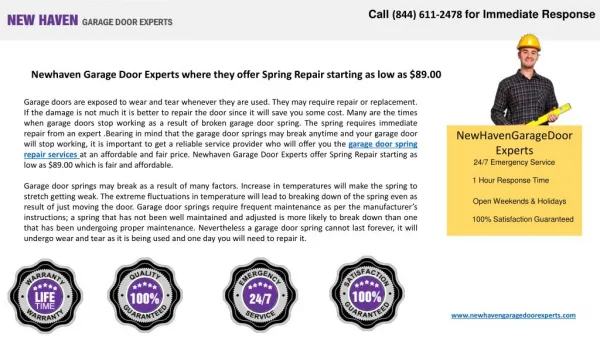 Newhaven Garage Door Experts where they offer Spring Repair