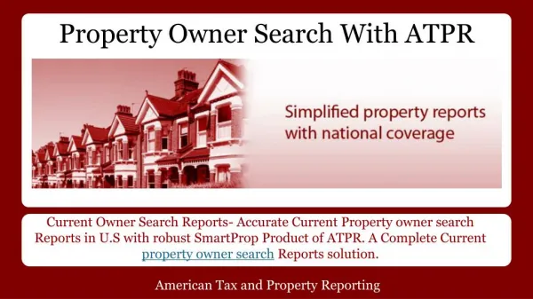 Property Owner Search with ATPR