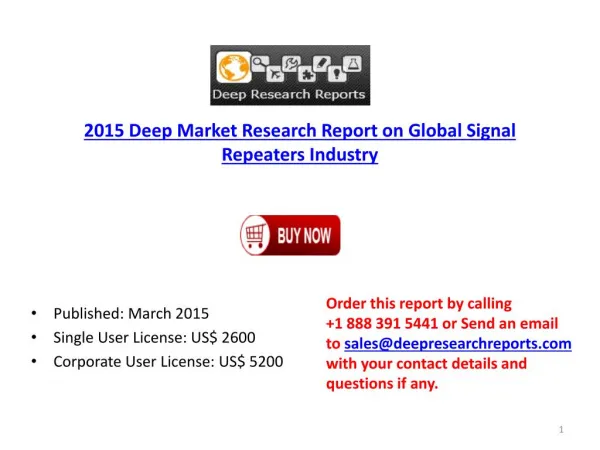 2015-2020 Global Signal Repeaters Industry – Applications, D