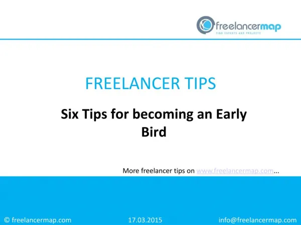 Six Tips for becoming an Early Bird