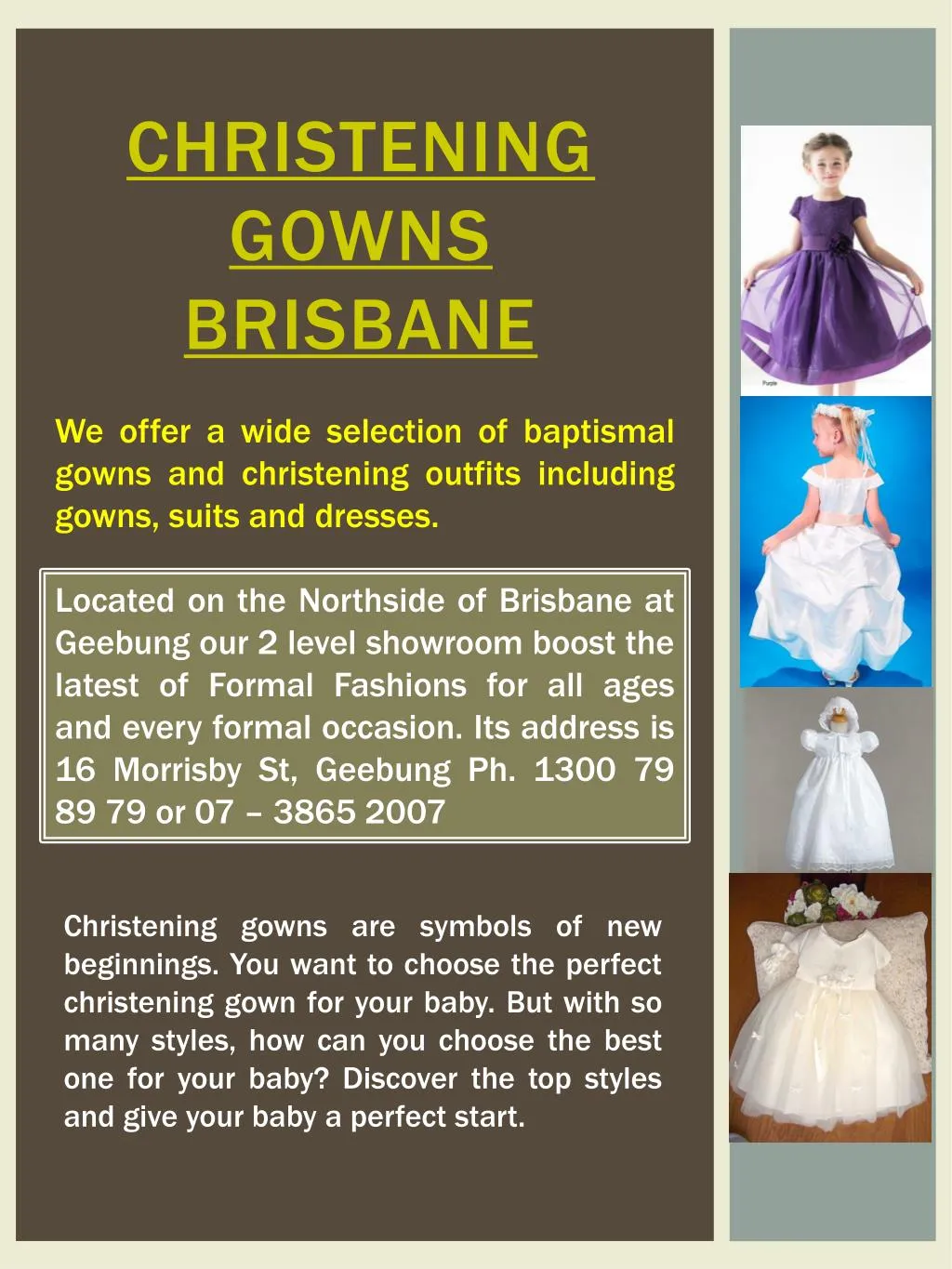 christening gowns brisbane