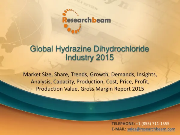 Global Hydrazine Dihydrochloride Industry Size, Share 2015