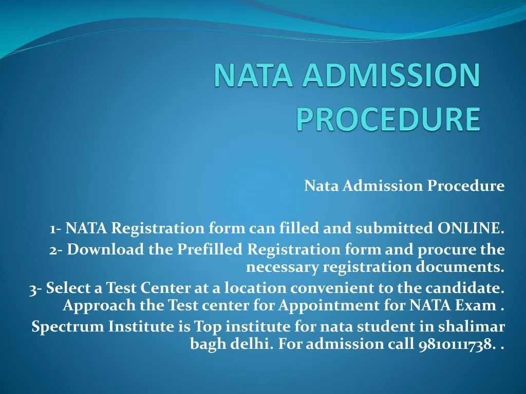 nata admission procedure