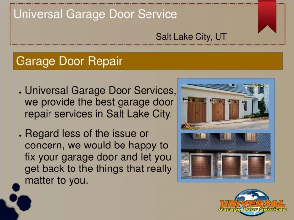 Salt Lake City Garage Door Service