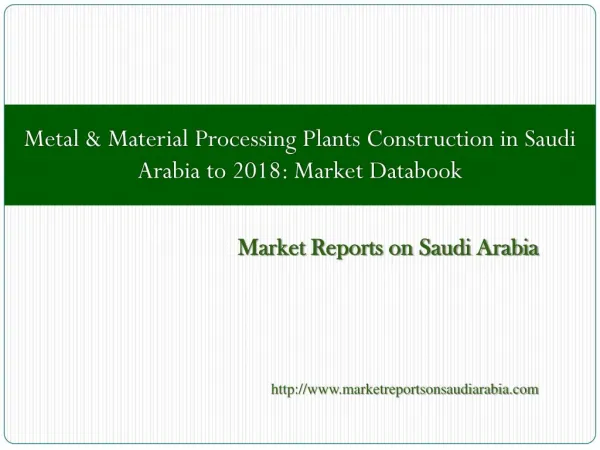 Metal & Material Processing Plants Construction