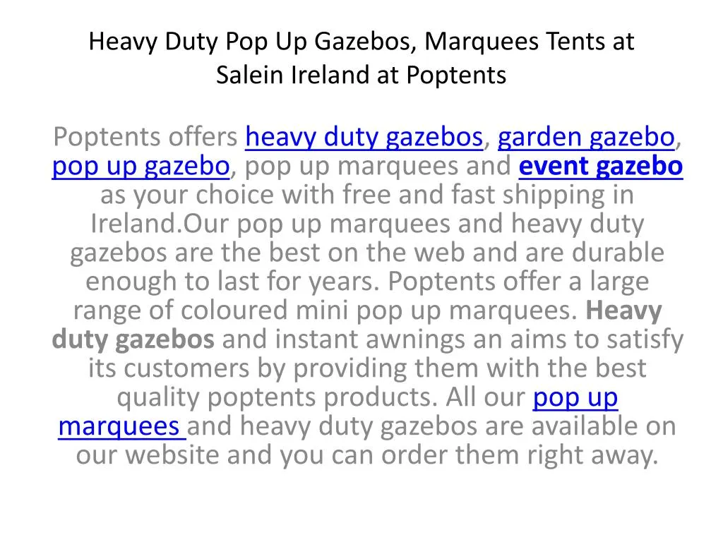 heavy duty pop up gazebos marquees tents at salein ireland at poptents