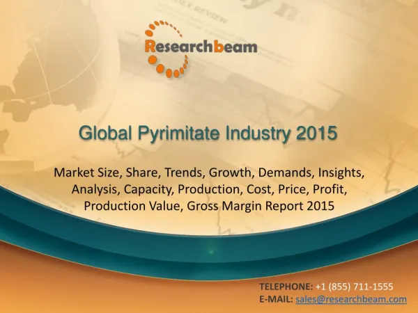 Global Pyrimitate Industry Size, Share, Market Trends 2015