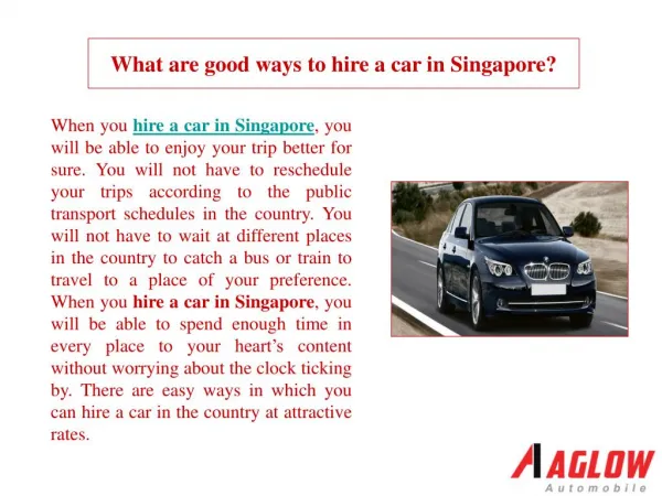 What are good ways to hire a car in Singapore?