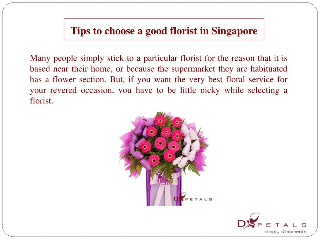 tips to choose a good florist in singapore
