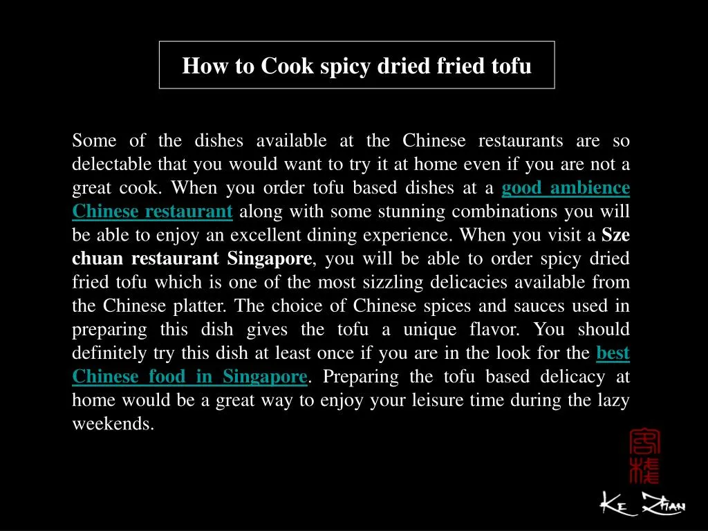 how to cook spicy dried fried tofu