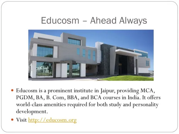 World Class Education in Technical and Management by Educosm