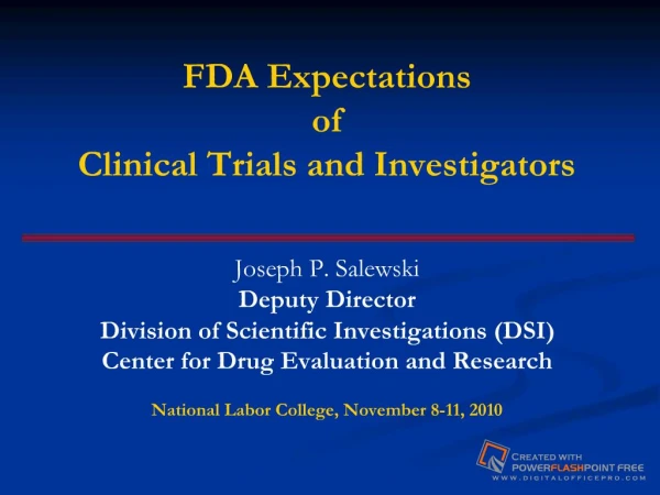 FDA Expectations