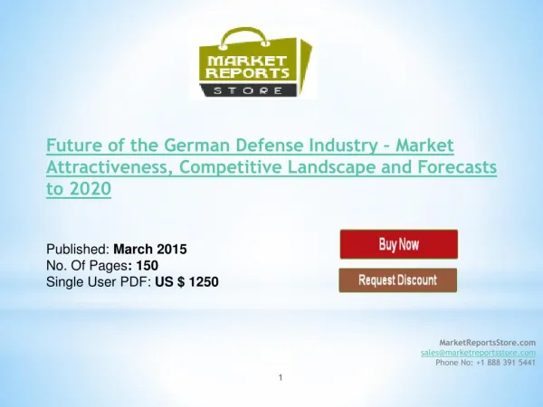 German Defense Industry Trends & Future outlook