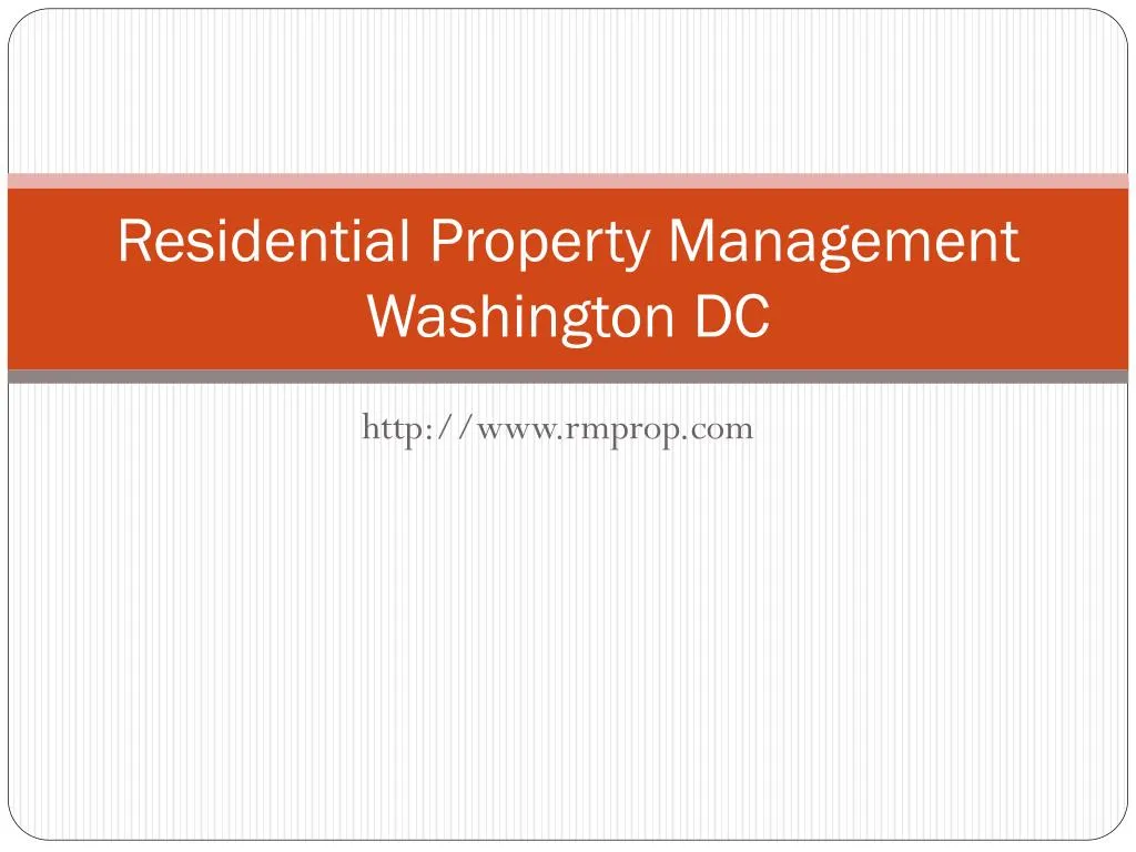 residential property management washington dc