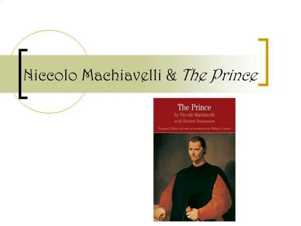 Niccolo Machiavelli The Prince