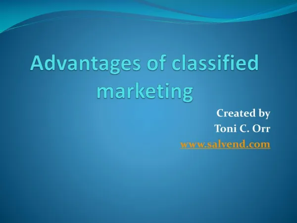 Advantages of classified marketing