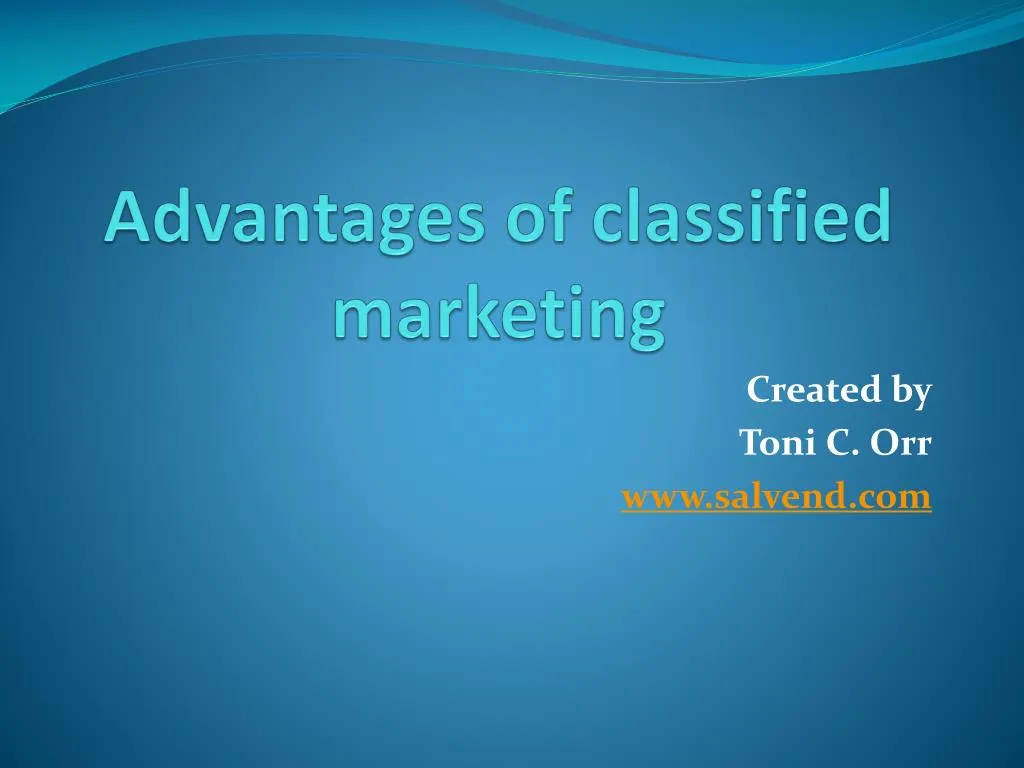 advantages of classified marketing