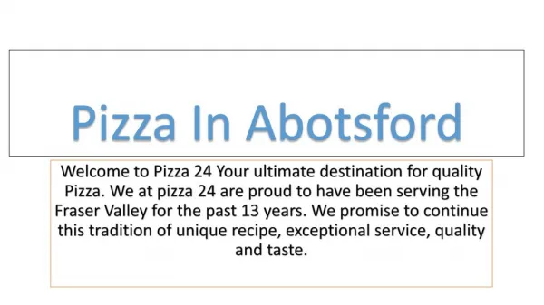 pizza in a botsford