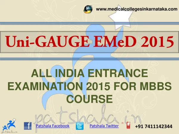 UNI-GAUGE EMeD 2015 MBBS Entrance Exam