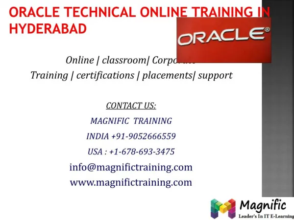 oracle technical online training in india