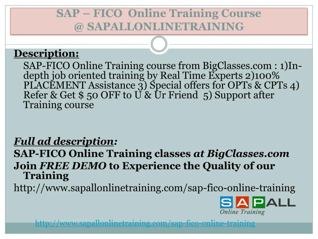 sap fico online training course @ sapallonlinetraining