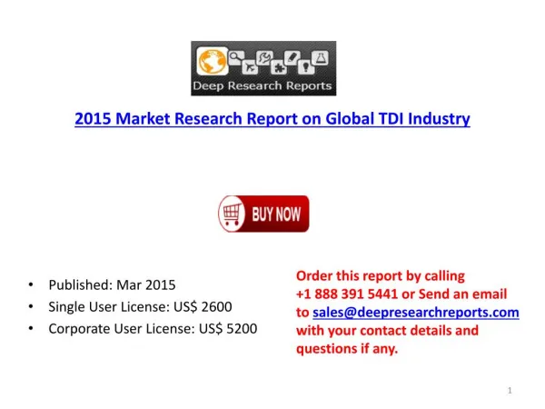 2015 Global Toluene diisocyanate (TDI) Market Classification