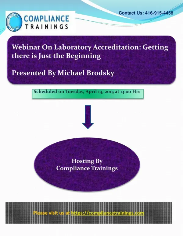 Webinar On Laboratory Accreditation: Getting there is Just t