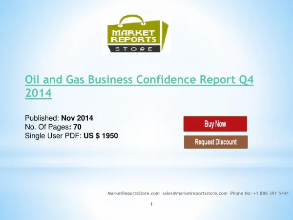 Oil and Gas Business Confidence Q4 2014 Market